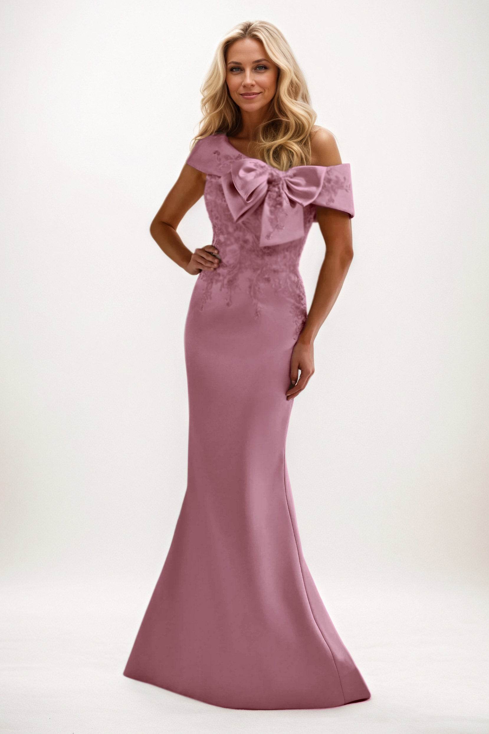 Trumpet-Mermaid Maxi Satin Mother of the Bride Dresses CM0398 - COCOMELODY